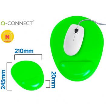 Alfombrilla para ratón Q-Connect con reposamuñecas de gel, color verde