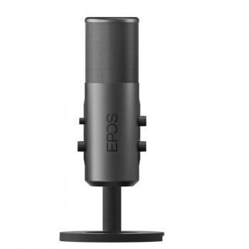EPOS B20 Micrófono de Streaming Gris USB Tipo-C con Jack 3.5mm, Incluye Soporte, 48kHz