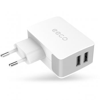 Cargador Rapido Samsung, Cargador de Red USB Multipuertos Carga Rápida Enchufe Móvil 24W para iPhone 7/8/X/6 plus, iPad Air, Samsung Galaxy S8/S7/S6, Google Nexus, Blackberry, Tableta, etc