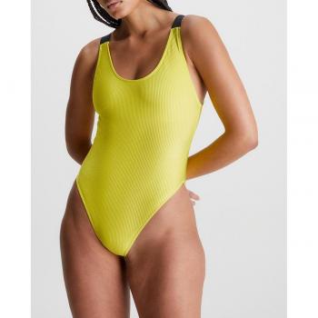 Bañador Calvin Klein Scoop Back Intense Power amarillo negro mujer - S
