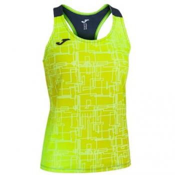 Camiseta de tirantes para mujer Joma Elite VIII en amarillo flúor y azul marino