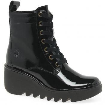 Fly London Women's Biaz Wedge Heel Ankle Boots - Black - Size: 4