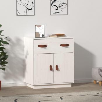 Aparador de madera maciza de pino 65,5x40x75 cm, Mueble de Almacenaje de Salón, Armarios con Puertas, Cajón de Madera, Buffet para salón Moderno, Armario