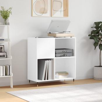 Mueble para discos de madera contrachapada blanco 84,5x38x89 cm Vidaxl