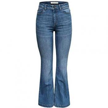 JDY Flora High Waisted Flared Jeans for Women - Light Blue Denim