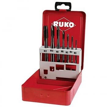 Ruko Juego de 7 machos para máquina DIN 371/376 HSS-Co VAP rectificados para acero inoxidable Tipo B M3-M12
