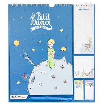 Planificador 2024/2025 El Principito - Planner con diseño inspirado en El Principito, incluye calendarios mensuales y semanales, espacio para notas, citas y tareas, tapa dura, tamaño A5, páginas de papel recicl