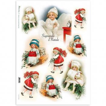Craft sales Accademia LED 32 x 45 cm, diseño de papel de arroz, Dreaming de Navidad