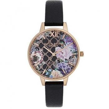 Olivia Burton Women's Analog Quartz Watch with Synthetic Leather Strap - OB16GH11 (34mm)