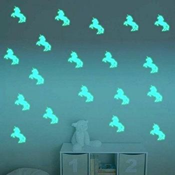 ufengke® 10 Piezas Unicornio Pegatinas de Pared Fluorescencia Brillan en la Oscuridad, Sala de Estar Dormitorio Removible Etiquetas de la Pared Murales