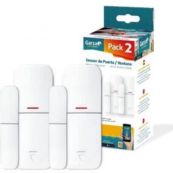 Garza ® Smarthome - Pack de 2 unidades sensor apertura de puertas y ventanas radiofrecuencia para kit de alarma de Garza, control remoto a traves de App iOS/Android.