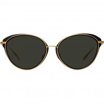 Linda Farrow SONG LFL1445 C1 Women’s Sunglasses Gold Size 59