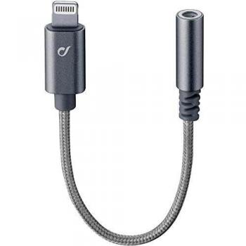 Adaptador de Audio CellularLine Music Enabler, Conector Lightning a Jack 3.5 mm, Color Plata