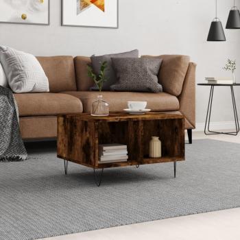 Mesa de centro de madera multicapa en roble ahumado 60x50x36,5 cm
