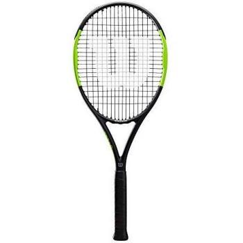 Wilson Raqueta de tenis, Blade Feel 100, Jugador de nivel intermedio, Compuesto de fibra de carbono y basalto, Negro/lima, WR018610U2