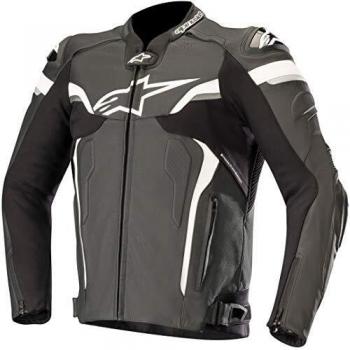 Alpinestars Chaqueta de motorista Celer V2 de piel, color blanco y negro, talla 50
