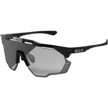 Gafas de Ciclismo SCICON Aeroshade Kunken Negro Brillante con Lentes Fotocromáticas Espejo Gris
