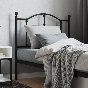 Cabecero de metal negro 90 cm Vidaxl con diseño moderno, estructura robusta, acabado en color negro mate, adecuado para cama individual de 90 cm, fácil instalación y mantenimiento