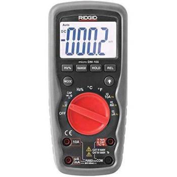RIDGID 37423 Multímetro digital micro DM-100, Medidor de prueba de Verdadero valor eficaz y Rango automático