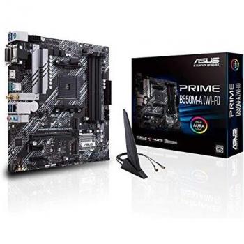 Placa Base ASUS Prime B550M-A (Wi-Fi) con Socket AM4, Micro ATX, Dual M.2, PCIe 4.0, Intel Wi-Fi 6 y Conectores Aura Sync RGB