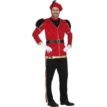 Disfraz de Paje Rojo Elegante para hombre