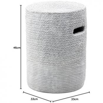 Adda Home Mesa Auxiliar Cerámica 33x33x46 Cm - Blanco Envejecido