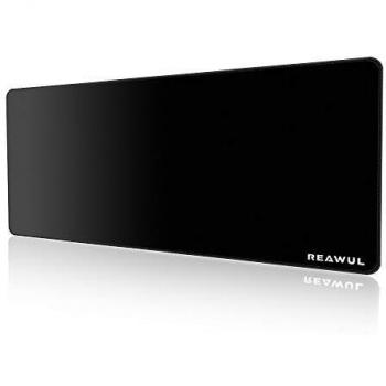REAWUL Alfombrilla de ratón XXL para videojuegos, tamaño grande, mate, 800 x 400 x 3 mm, superficie texturizada, impermeable, antideslizante, bordes cosidos