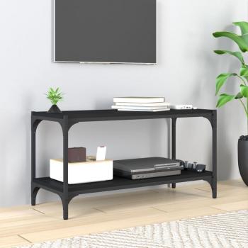 Soporte para TV negro 80x33x41 cm Madera multicapa y acero