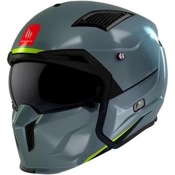 MT Streetfighter SV S Casco Modular Versátil y Seguro con Visor Solar Ajustable en Color Gris