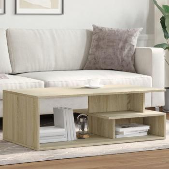 Mesa de centro Sonoma de roble 102x55x35 cm madera multicapa marrón