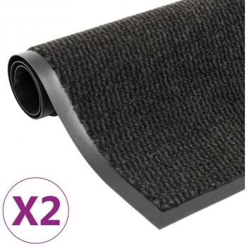 Dust Rugs 2 piezas rectangular acolchado 40x60 cm negro