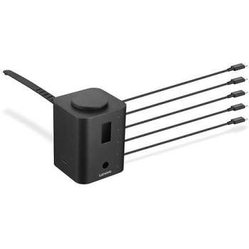 Cargador Inteligente Lenovo Chrome de 19W para Chromebooks, carga 5 dispositivos simultáneamente con cables USB-C integrados de 30 cm