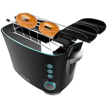 Tostadora Cecotec Toast&Taste Double B 650 W, Tostador de 2 rebanadas con elevación de panecillos, descongela, 2 ranuras anchas cortas, capacidad para 2 tostadas