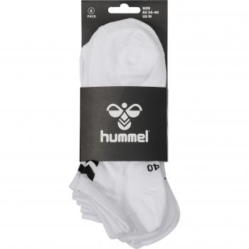 Calcetines Cortos Hummel Hmlchevron (x6) - Blanco y negro, 3 pares, talla 41-45