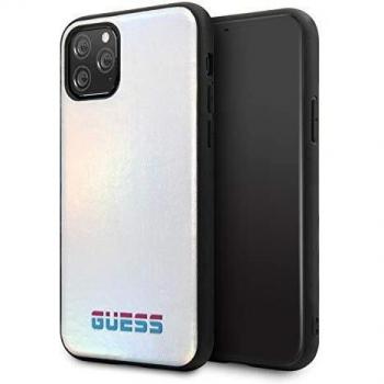Funda Guess Iridescent para iPhone 11 Pro, Color Plateado, Modelo Guhcn58bld