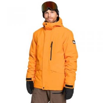 Quiksilver Chaqueta Mission Solid Naranja Brillante para Hombre, Talla L, Estándar