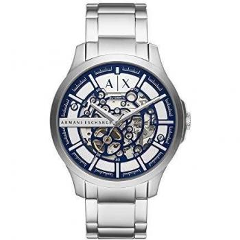 Armani Exchange Men's Automatic Watch with Stainless Steel Strap, Silver, 22