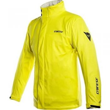Dainese Storm Lady Jacket Chaqueta Impermeable Antilluvia Moto Mujer, Plegable, con Insertos Reflectantes, Amarillo Fluo, L