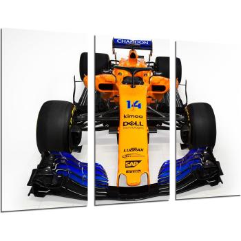 Set de 3 cuadros decorativos de Fórmula 1 McLaren MCL33 2018 con Fernando Alonso y Vandoorne, impresión digital sobre madera