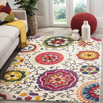 Safavieh Monaco Ivory/Multicolor Contemporary Floral Area Rug - 4' x 5'7