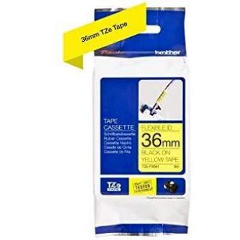 Brother TZEFX661 - Cinta flexible, color negro y amarillo