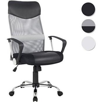 SixBros. Sillón de Oficina Silla de Oficina Silla giratoria Gris/Negro - H-935-6/2061