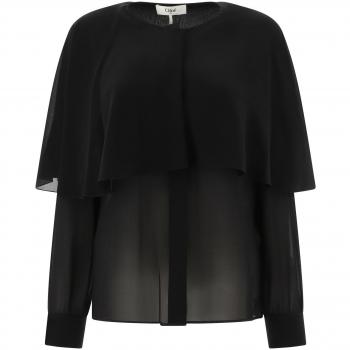 Chloé Women's Silk Georgette Blouse Top in Black | Size S