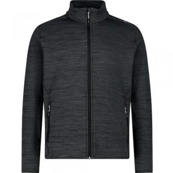 CMP Men's Stretch Fleece Jacket 30E9707 in Lead Grey/Black, Size 2XL