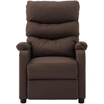 Sillón de masaje reclinable eléctrico de cuero sintético marrón vidaXL