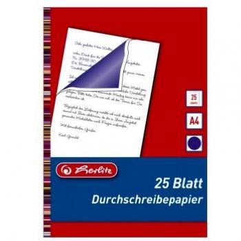 Papel Autocopiante Herlitz DIN A4, 25 Hojas Azul-Violeta