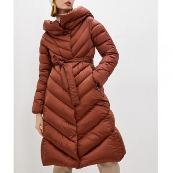 Red Polyamide Down Coat - IT40|S, Female, Size: XS, Long red technical fabric jacket