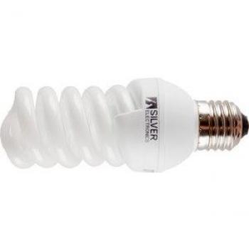 Silver Electronics Mini Full Bombillas de Bajo Consumo, 4200 K, E27, 15 W, Blanco