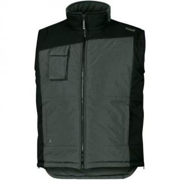 Delta Plus fidj2 grgt Chaleco de poliéster con revestimiento de PVC, gris de color negro, L, 10 unidades)