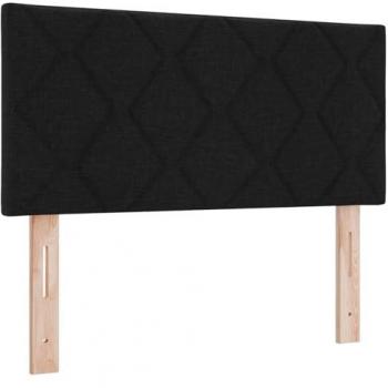 Cabecera LED Ajustable Negra 100 cm Tela Diseño Bloques de Diamante